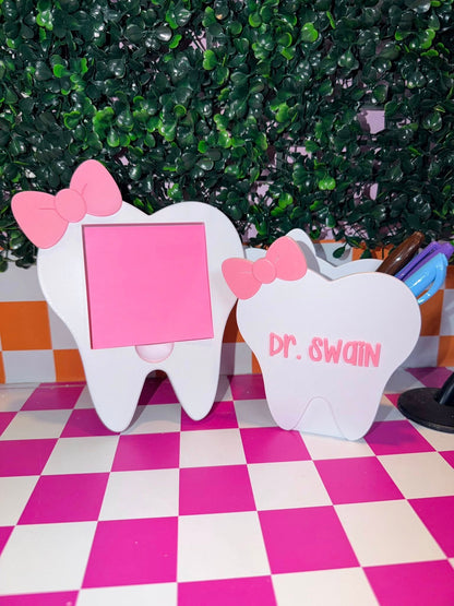 Personalized Bow Tooth Desk Set