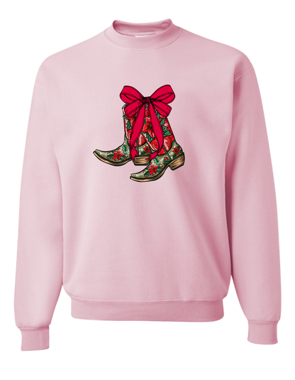 Christmas Cowboy Boots Crewneck