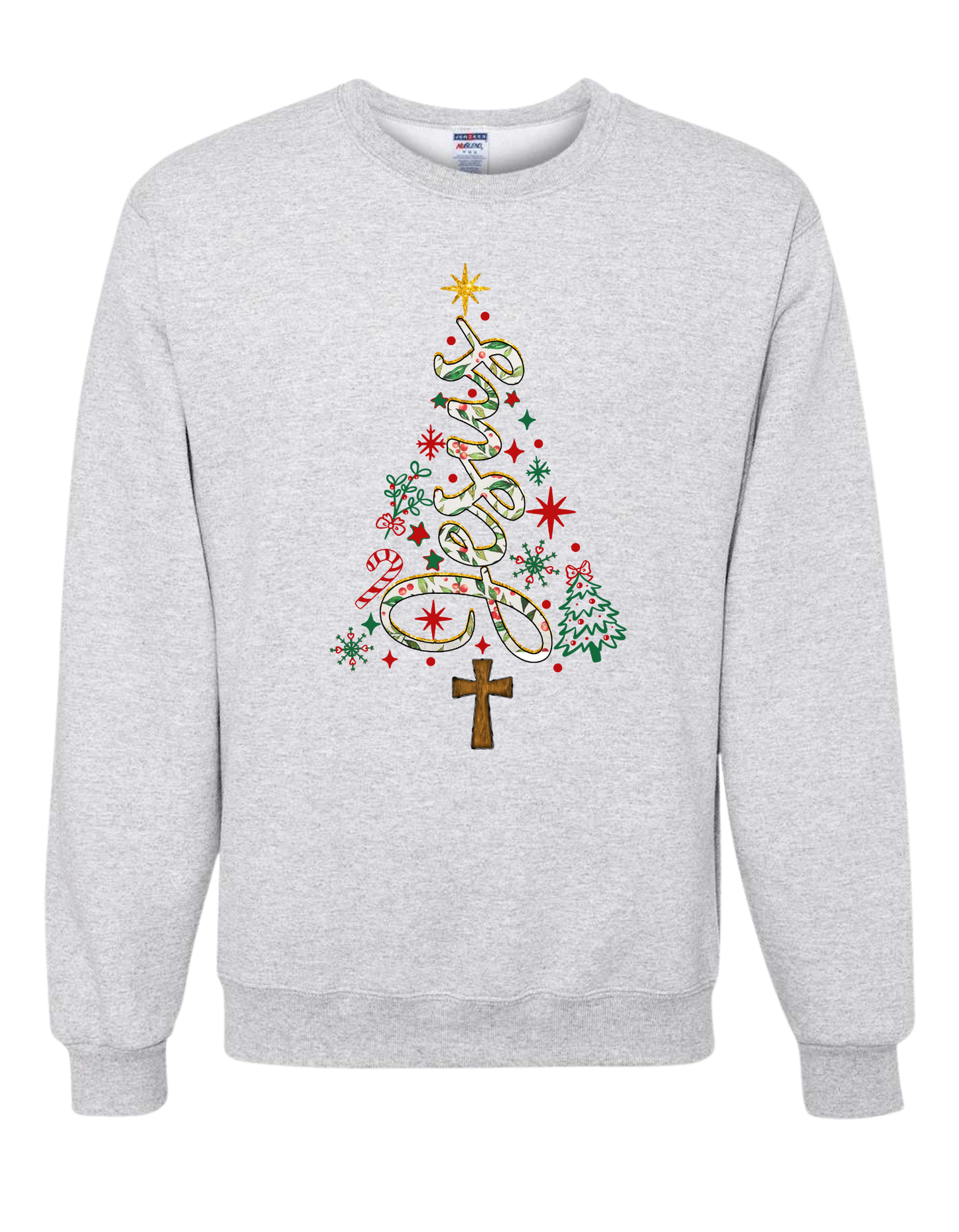 Jesus Christmas Tree Crewneck