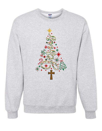 Jesus Christmas Tree Crewneck