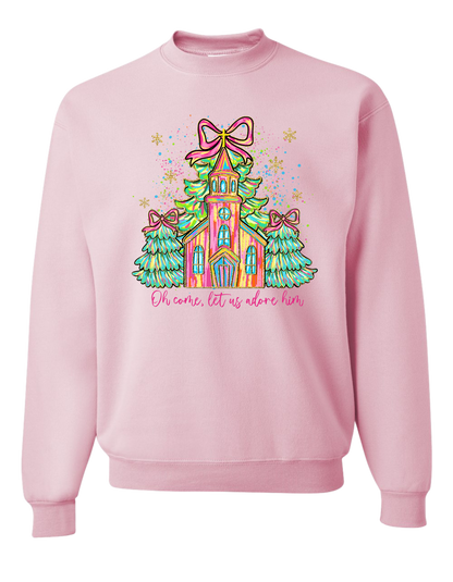 Church Let Us Adore Him Crewneck