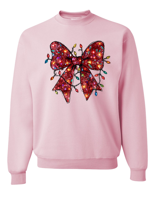 Christmas Bow & Lights Crewneck