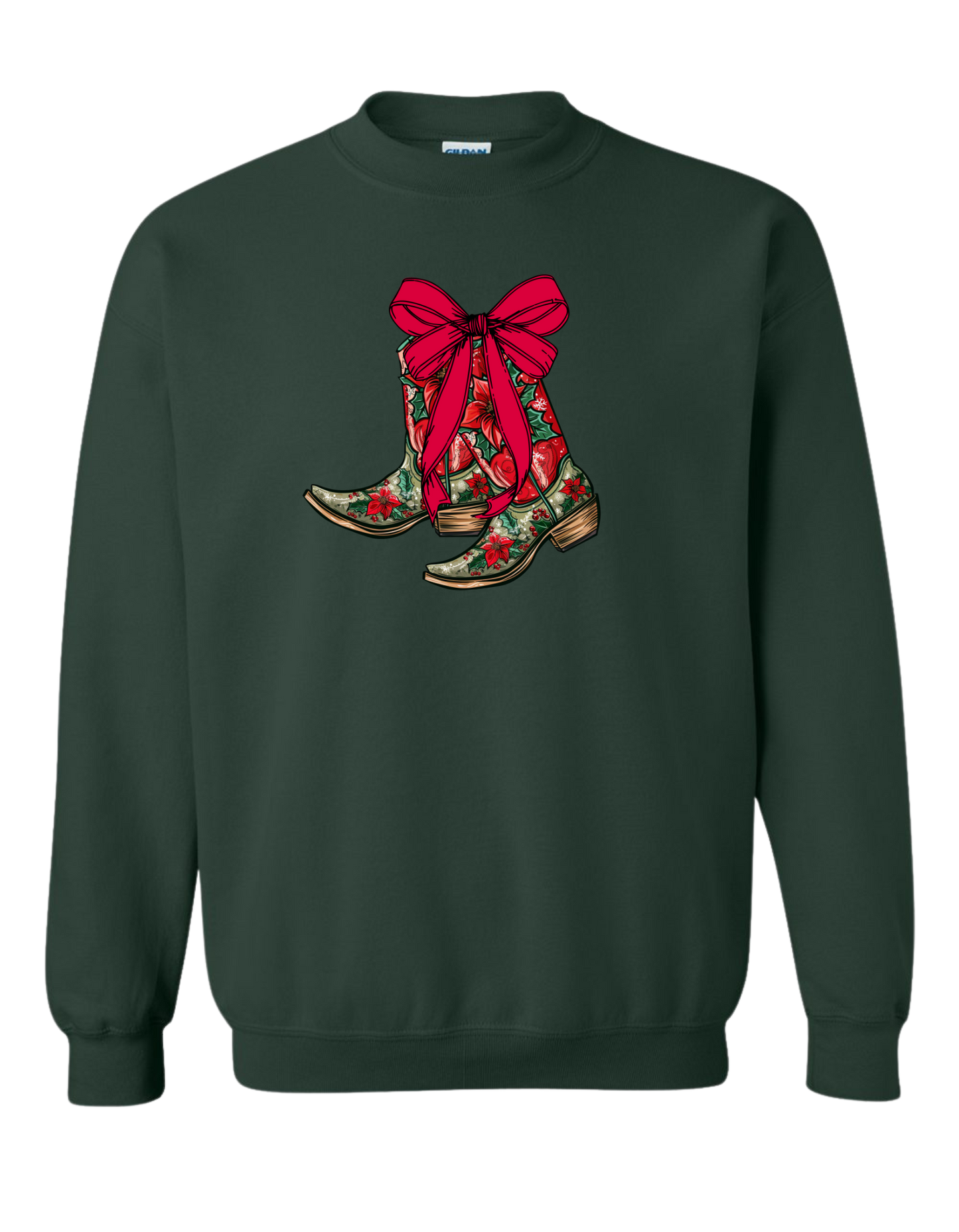 Christmas Cowboy Boots Crewneck