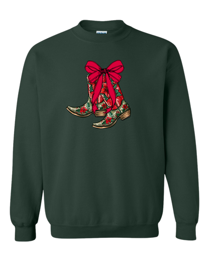 Christmas Cowboy Boots Crewneck