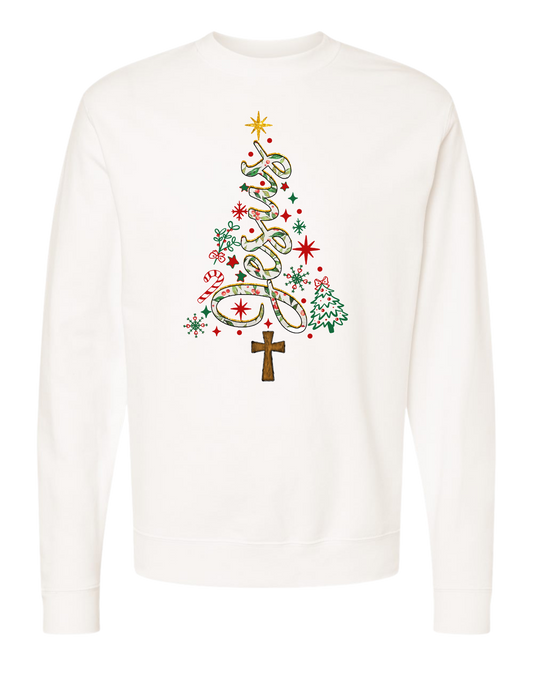 Jesus Christmas Tree Crewneck
