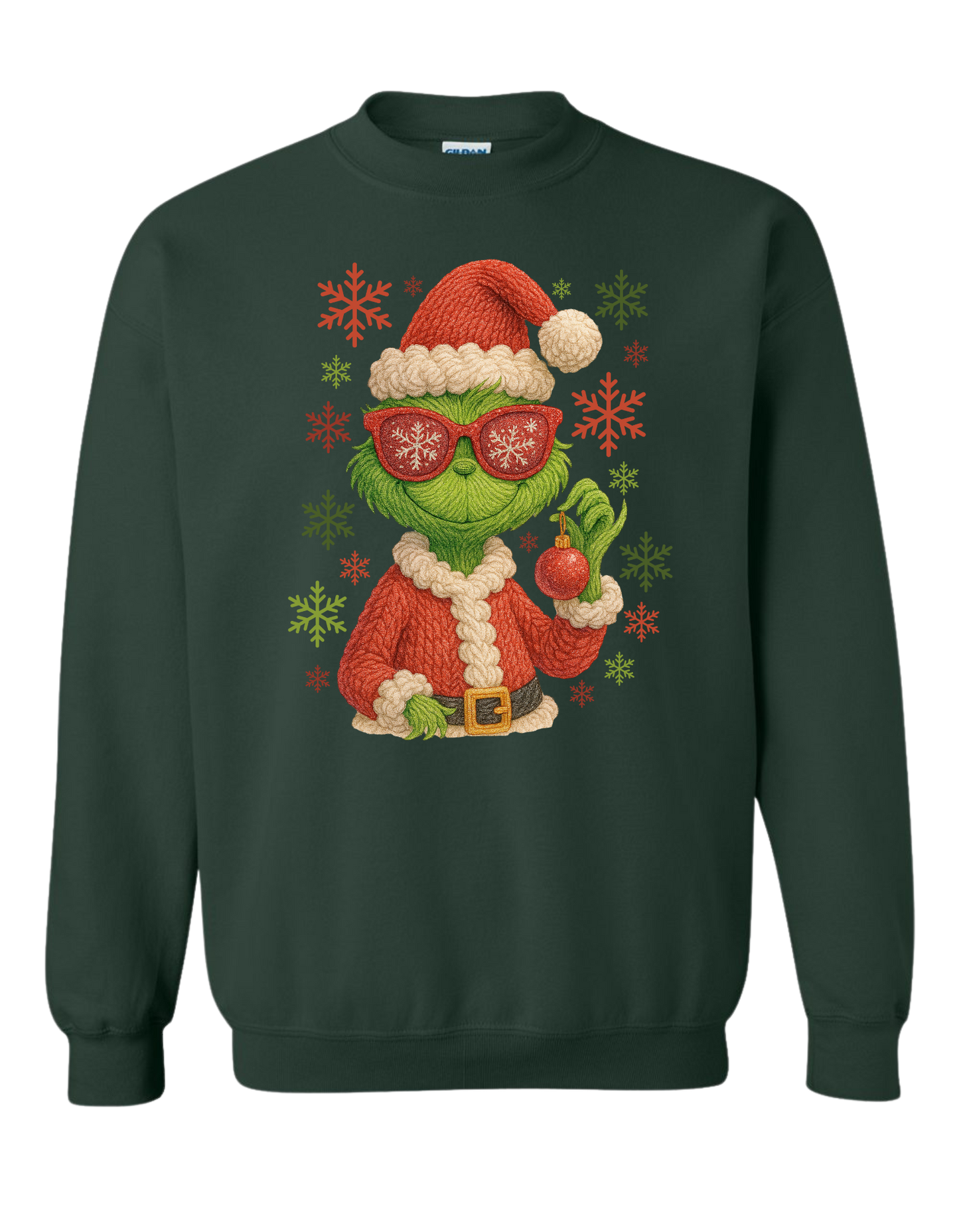 Grinch Snowflakes Crewneck