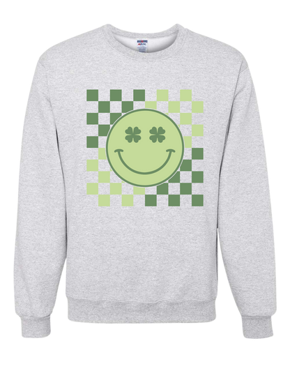 Checkered Smiley Face Crewneck