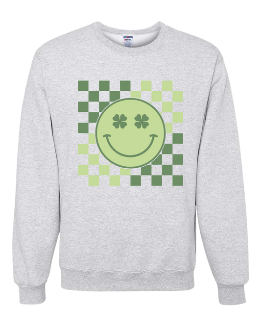 Checkered Smiley Face Crewneck