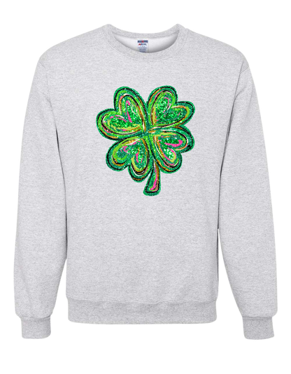 Sparkly Four Leaf Clover Crewneck