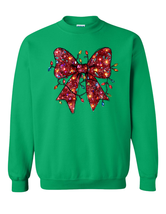 Christmas Bow & Lights Crewneck