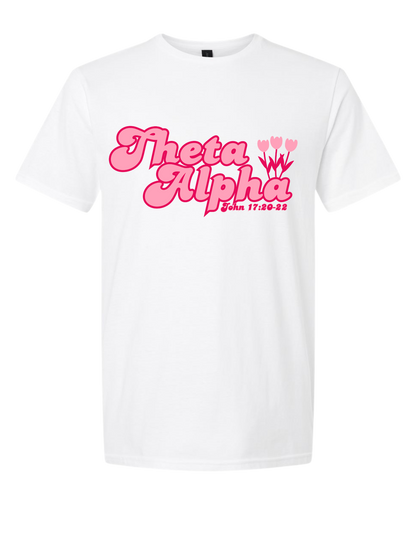 Theta Alpha Zeta Pink & White- COMFORT COLOR T-Shirt