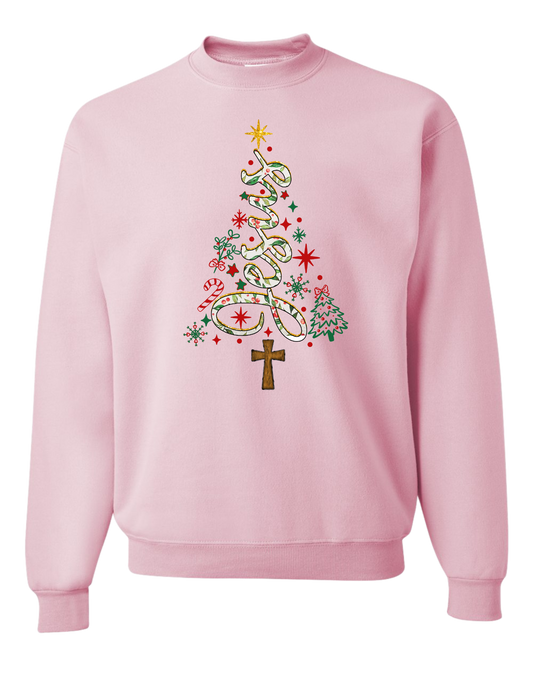 Jesus Christmas Tree Crewneck