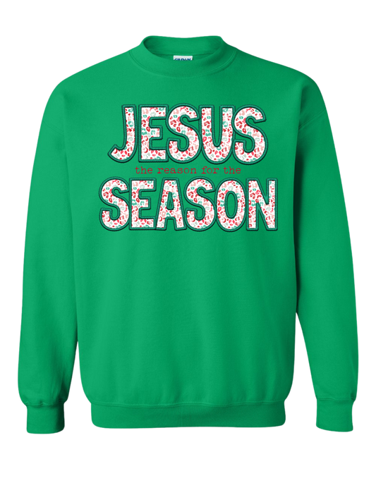 Leopard Jesus is the Reason Crewneck