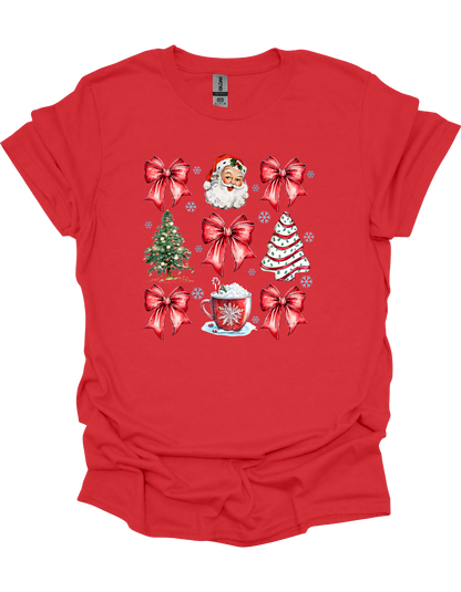 Christmas Tree Cake Coquette Bow T-Shirt