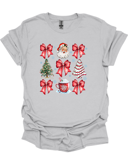 Christmas Tree Cake Coquette Bow T-Shirt