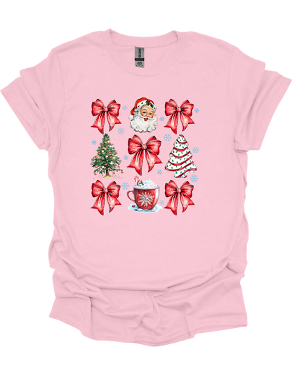 Christmas Tree Cake Coquette Bow T-Shirt