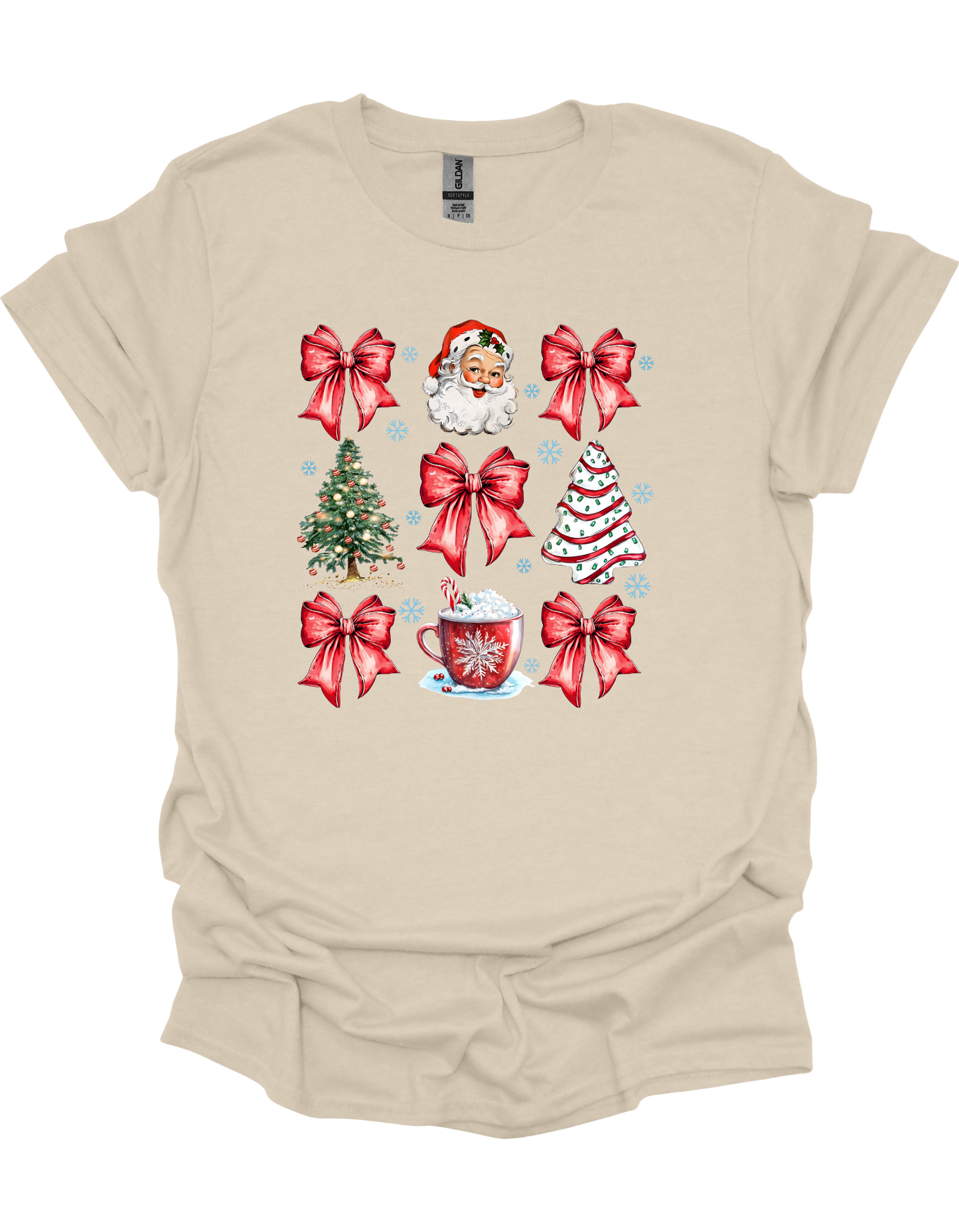Christmas Tree Cake Coquette Bow T-Shirt