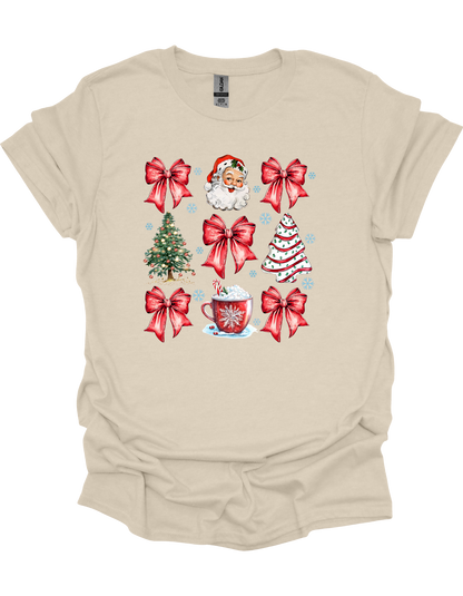 Christmas Tree Cake Coquette Bow T-Shirt