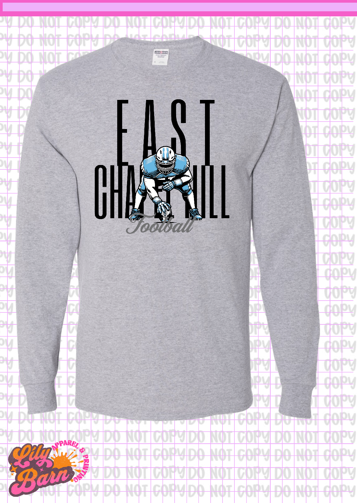 East Chapel Hill Football Stance Long Sleeve T-Shirt