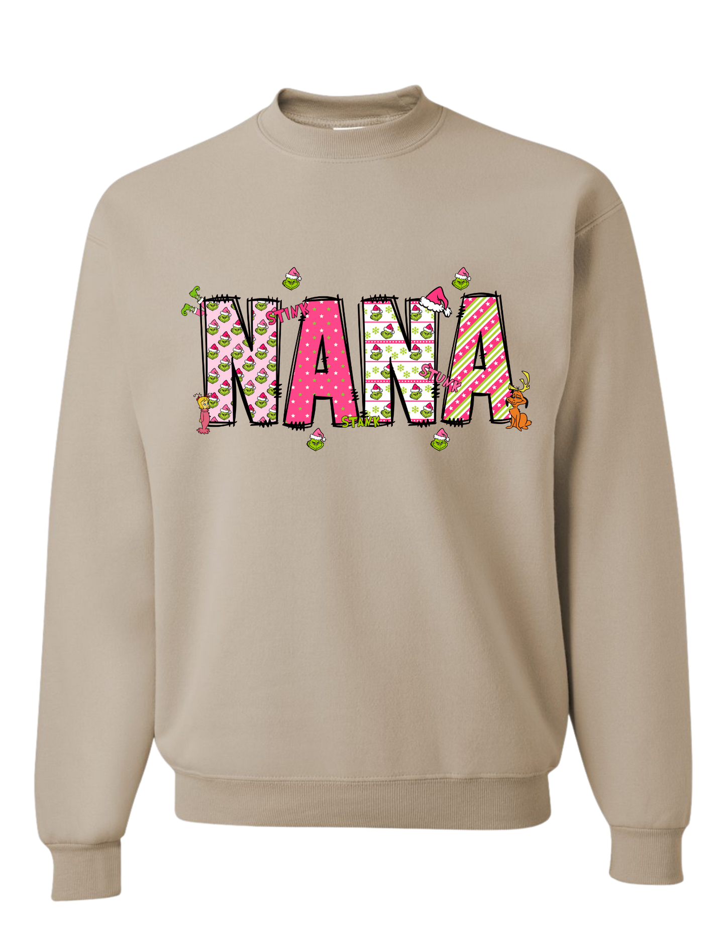 Grinch Inspired CUSTOM Name Crew/T-Shirt FRONT SIDE ONLY - READ DESCRIPTION