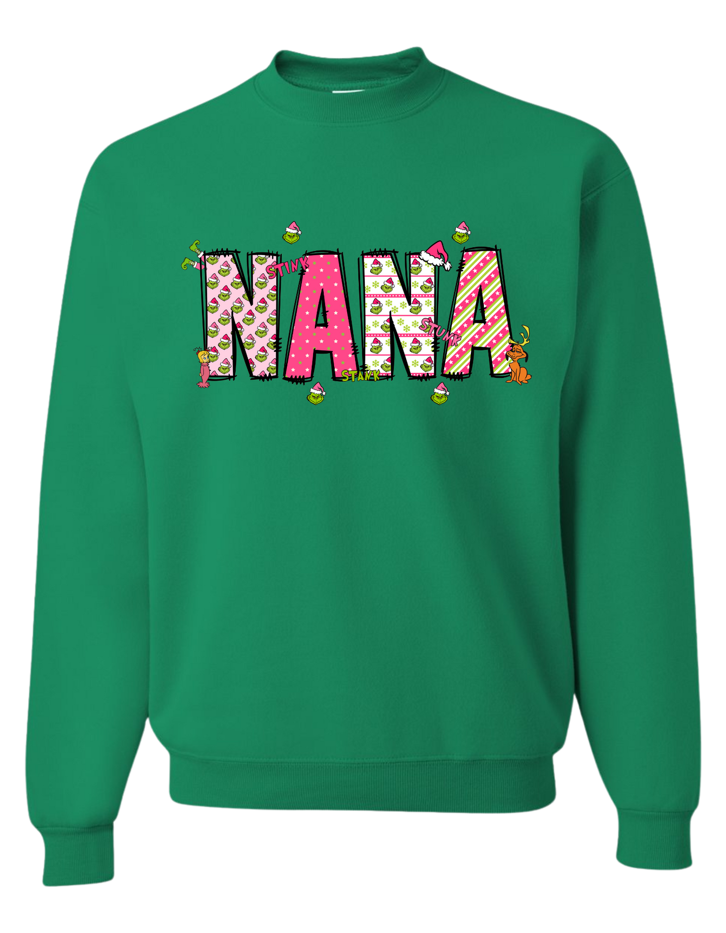Grinch Inspired CUSTOM Name Crew/T-Shirt FRONT SIDE ONLY - READ DESCRIPTION