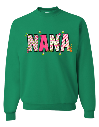 Grinch Inspired CUSTOM Name Crew/T-Shirt FRONT SIDE ONLY - READ DESCRIPTION