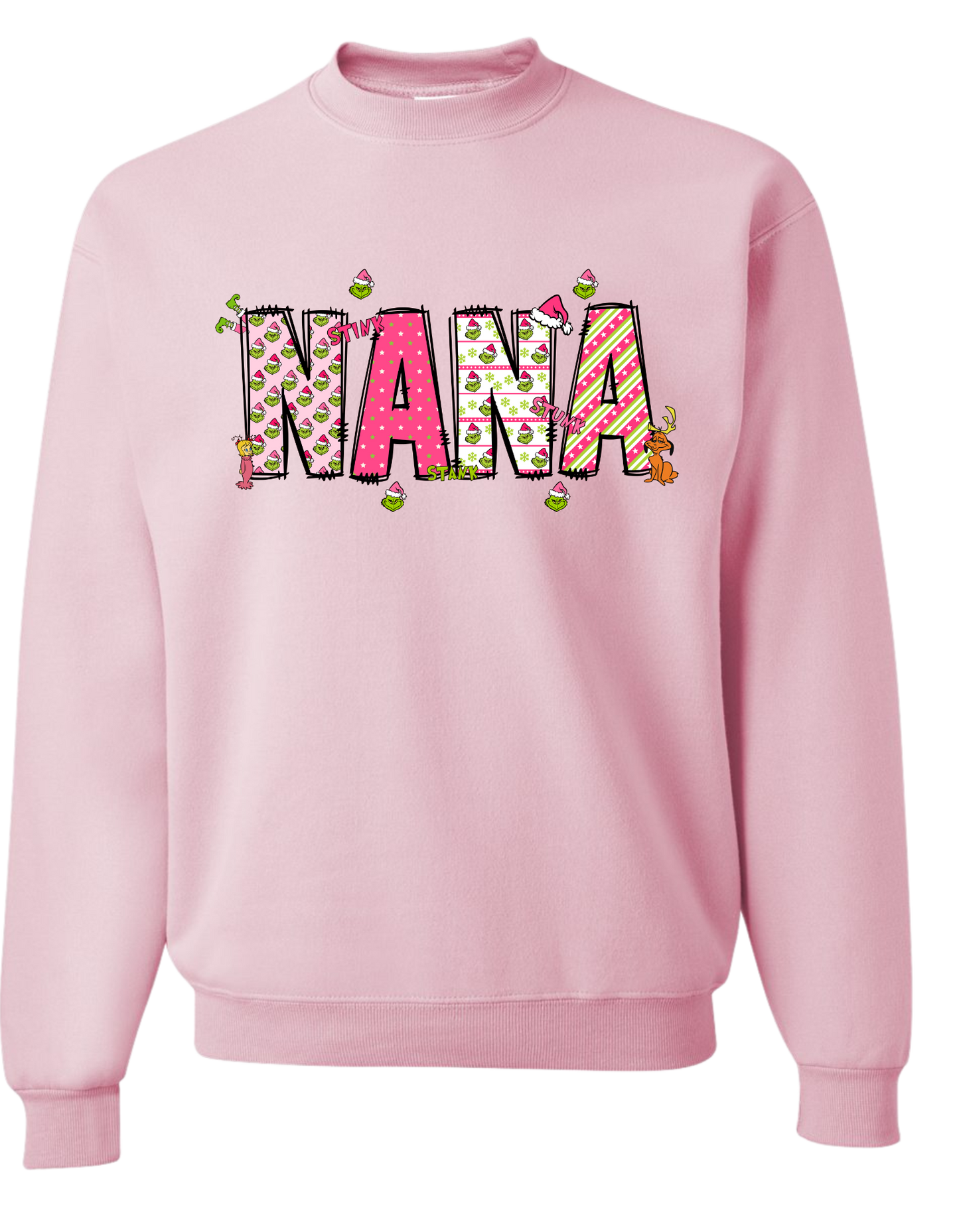 Grinch Inspired CUSTOM Name Crew/T-Shirt FRONT SIDE ONLY - READ DESCRIPTION