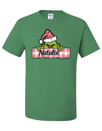 GIRLS Kids Grinch Name Custom Shirt