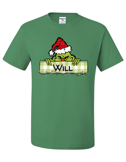 Boys Kids Grinch Name Custom Shirt