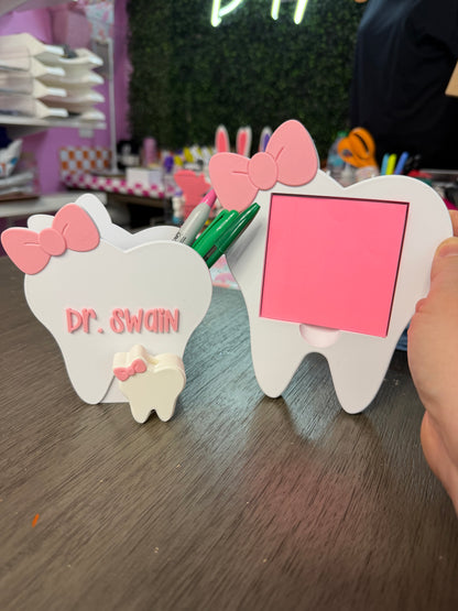 Personalized Bow Tooth Desk Set