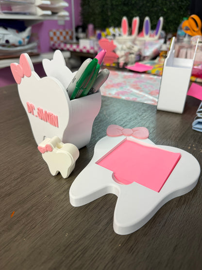 Personalized Bow Tooth Desk Set