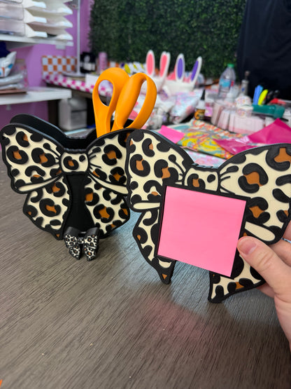 Leopard Bow Desk Set