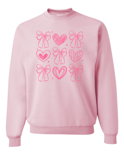 Pink Bow Coquette Crewneck
