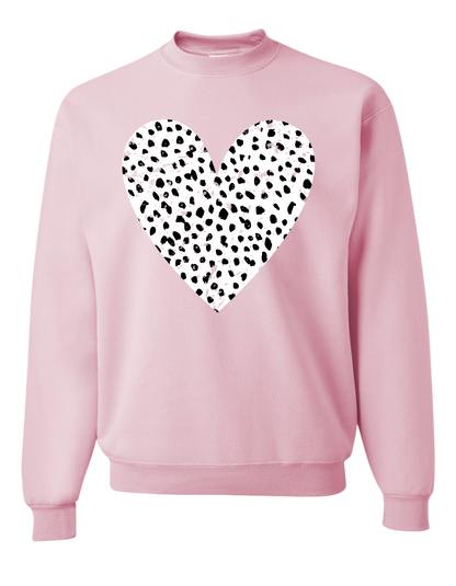 Polka Dot Heart Crewneck