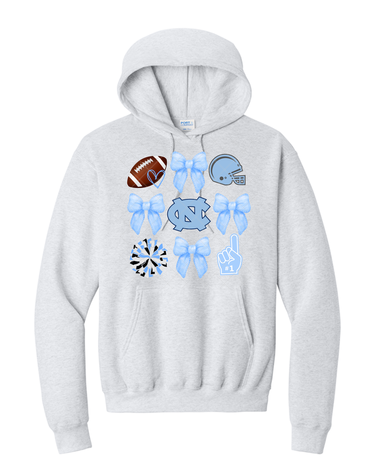 UNC Football Coquette Hoodie