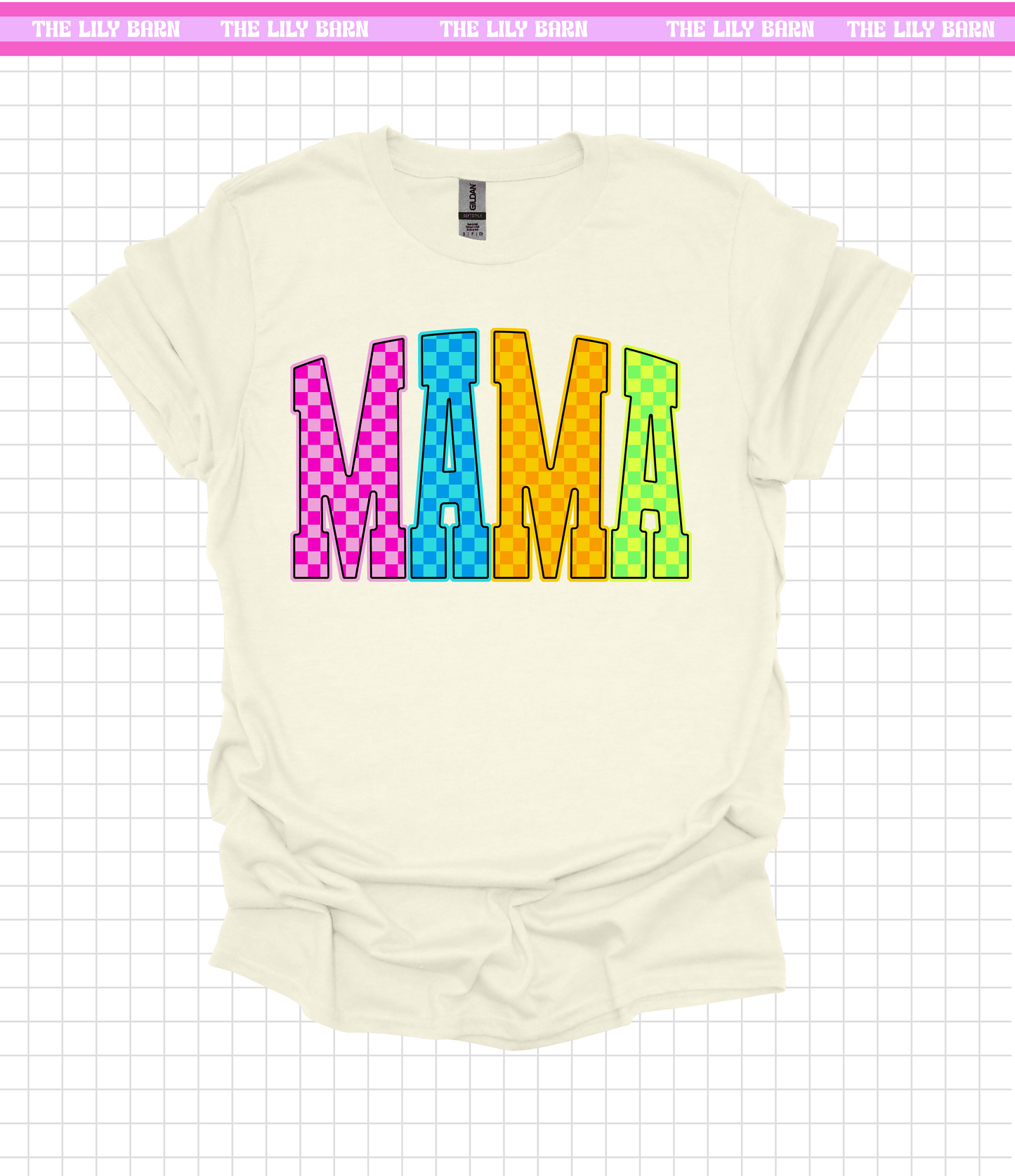 Mama Colorful Checkered T-Shirt