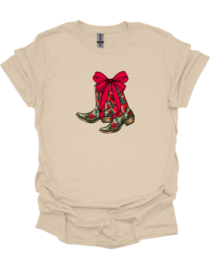 Christmas Cowboy Boots T-Shirt