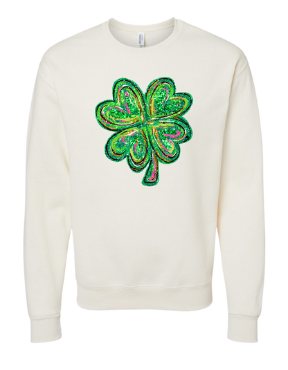 Sparkly Four Leaf Clover Crewneck