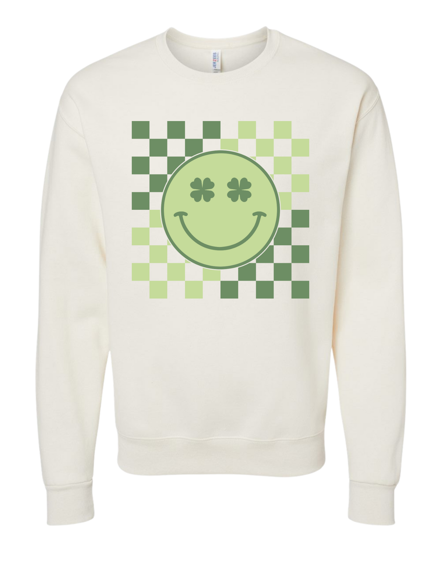 Checkered Smiley Face Crewneck