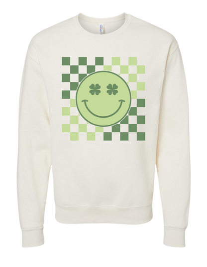 Checkered Smiley Face Crewneck