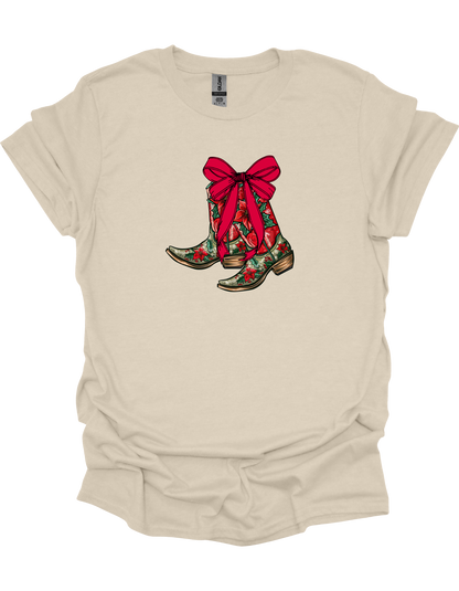 Christmas Cowboy Boots T-Shirt