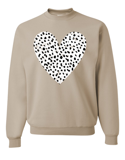 Polka Dot Heart Crewneck