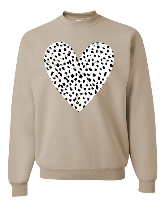 Polka Dot Heart Crewneck
