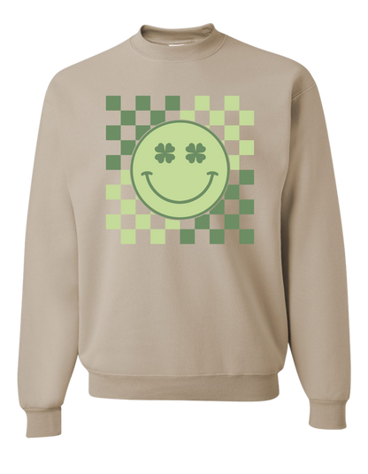 Checkered Smiley Face Crewneck