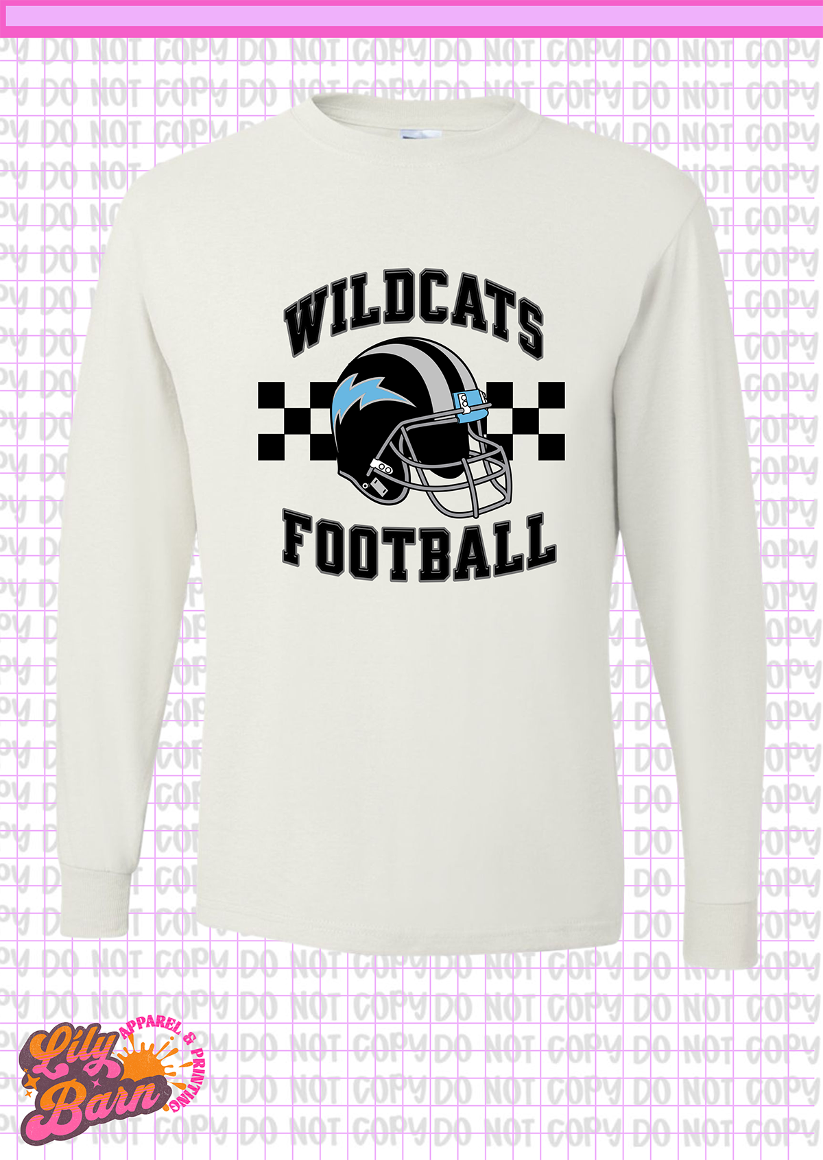 East Chapel Hill Wildcat Football Long Sleeve T-Shirt