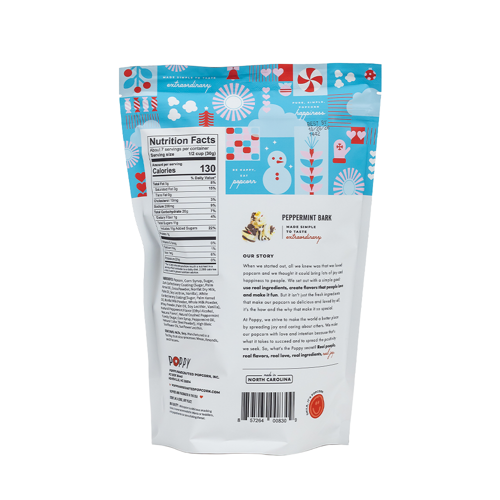 POPPY POPCORN - Peppermint Bark Popcorn