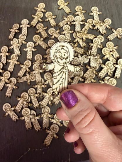 Birch Wood Pocket Jesus - Tiny Gift